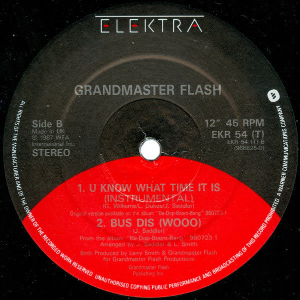 Grandmaster Flash : U Know What Time It Is (12")
