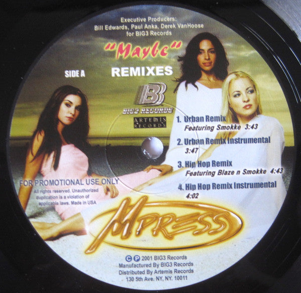 Mpress : Maybe (Remixes And LP Version) (2x12", Single, Promo)