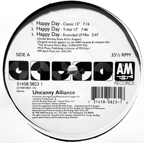 Uncanny Alliance : Happy Day (12")