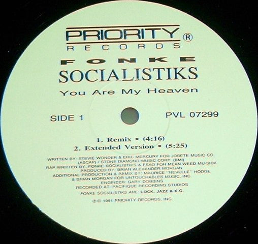 Fonke Socialistiks : You Are My Heaven (12")