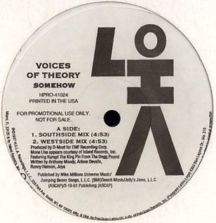 Voices Of Theory : Somehow (12", Promo)