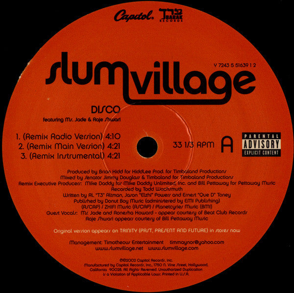 Slum Village : Disco (12", Single)