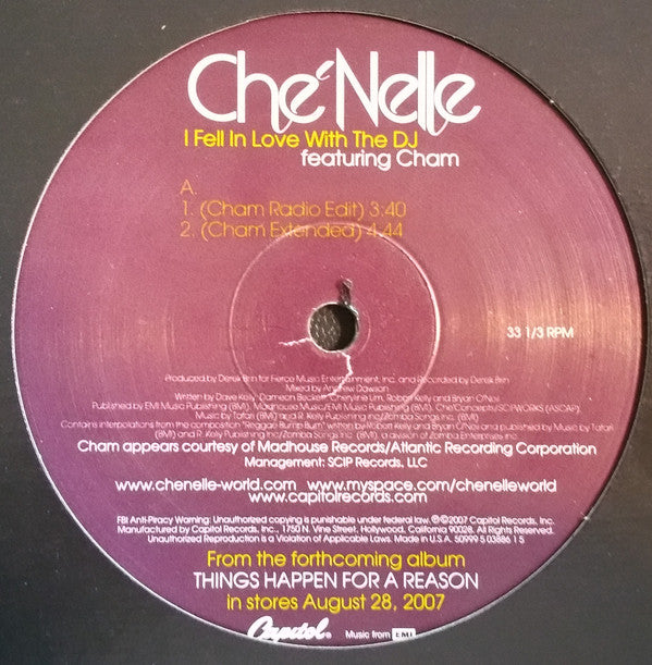 Che'Nelle feat. Baby Cham : I Fell In Love With The DJ (12")