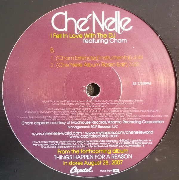 Che'Nelle feat. Baby Cham : I Fell In Love With The DJ (12")