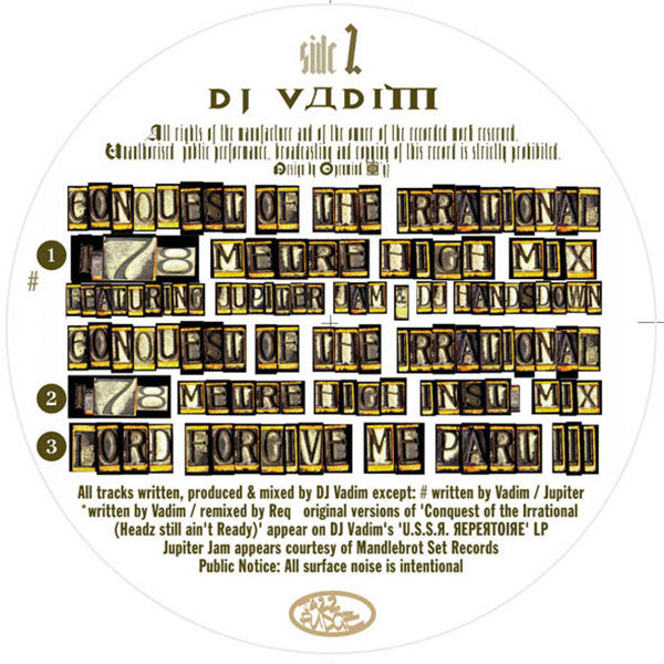 DJ Vadim : Conquest Of The Irrational (12")