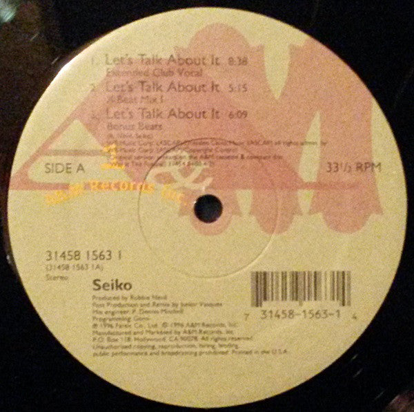 Seiko Matsuda : Let's Talk About It (12")
