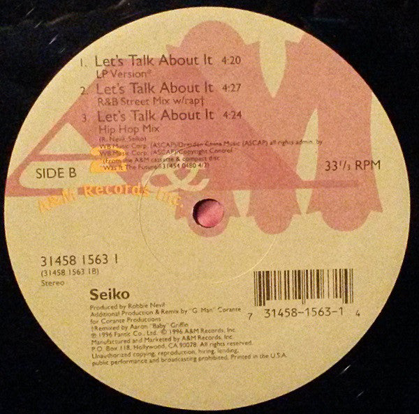 Seiko Matsuda : Let's Talk About It (12")
