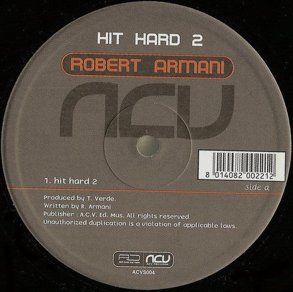 Robert Armani : Hit Hard 2 (12")