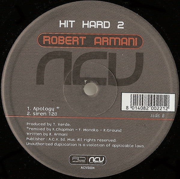 Robert Armani : Hit Hard 2 (12")