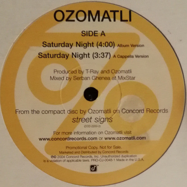 Ozomatli : Saturday Night / Who's To Blame (12", Promo)