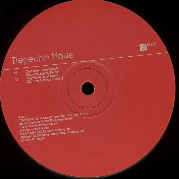 Depeche Mode : Only When I Lose Myself (12", Single)