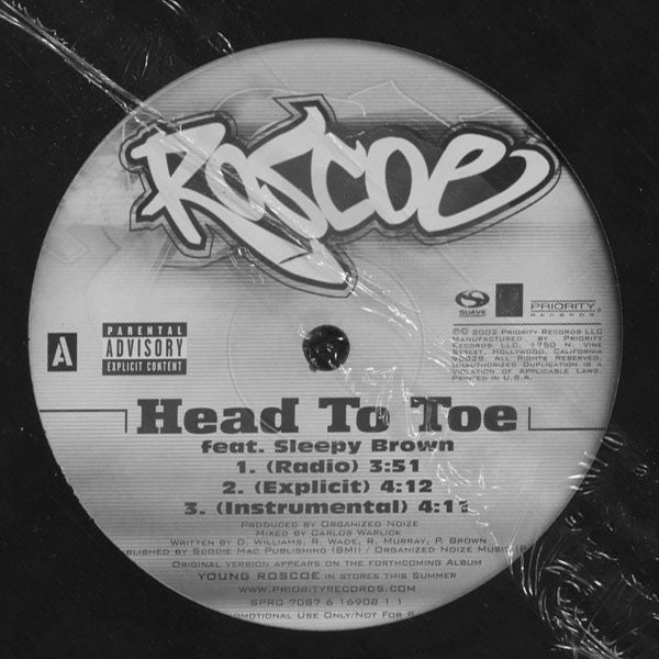 Roscoe : Head To Toe / I Call Shotz (Part II) (12", Promo)