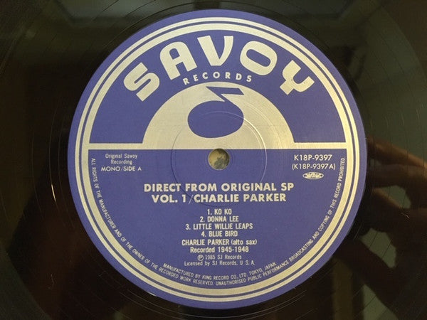 Charlie Parker : Direct from Original SP Vol.1 (LP, Comp, Mono)
