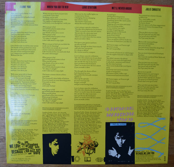 Stephen Duffy : Because We Love You (LP, Album)
