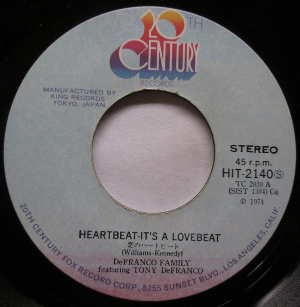 The DeFranco Family : Heartbeat - It's A Lovebeat = 恋のハート・ビート (7", Single)