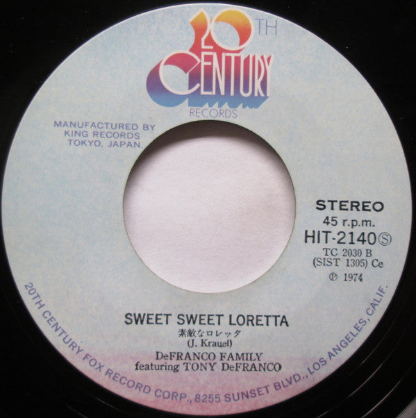 The DeFranco Family : Heartbeat - It's A Lovebeat = 恋のハート・ビート (7", Single)