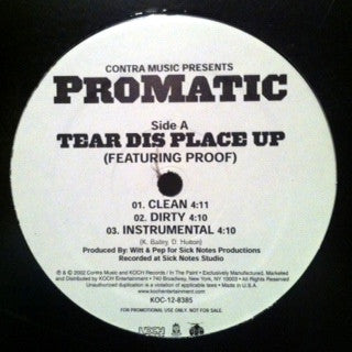 Promatic : Tear Dis Place Up / Ecstacy (12", Promo)