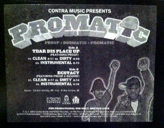 Promatic : Tear Dis Place Up / Ecstacy (12", Promo)