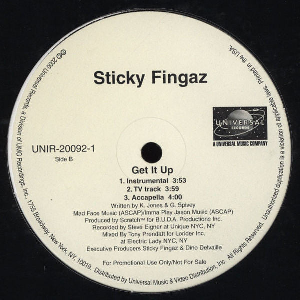Sticky Fingaz : Get It Up (12", Promo)