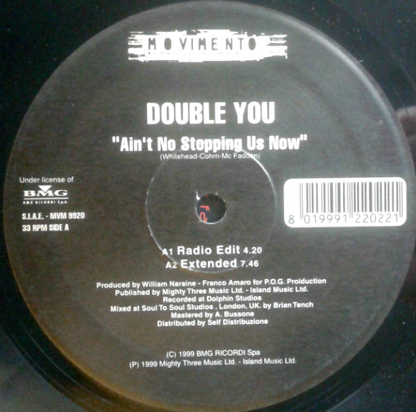 Double You : Ain't No Stopping Us Now (12")
