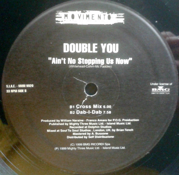 Double You : Ain't No Stopping Us Now (12")