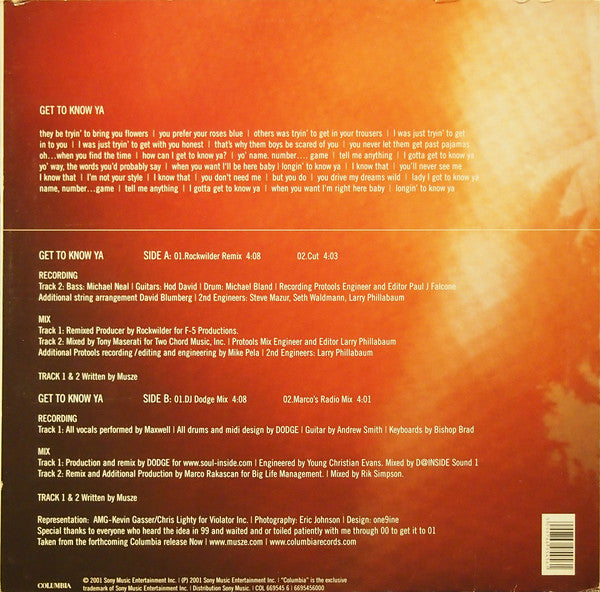 Maxwell : Get To Know Ya (12")