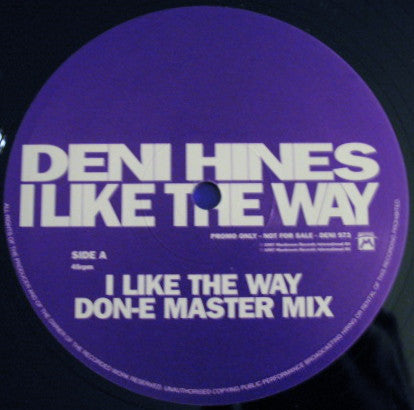 Deni Hines : I Like The Way (12", Maxi, Promo)
