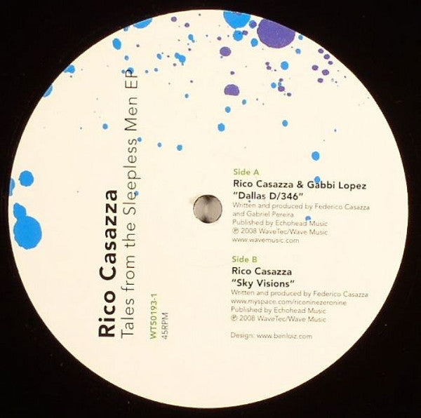 Rico Casazza : Tales From The Sleepless Men EP (12", EP)