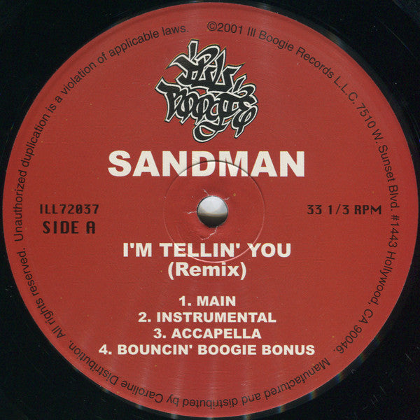 Sandman (9) / Jean Grae : I'm Telling You (Remix) / How To Break Up With Your Girlfriend (12")