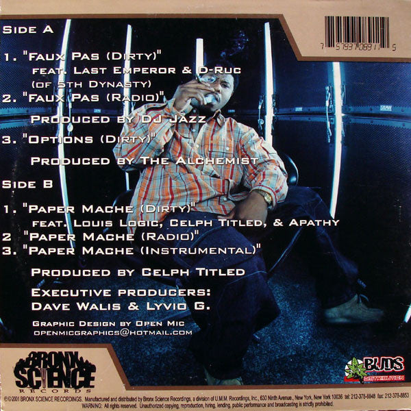 Rahsheed Aka Maylay Sparks : Faux Pas (12", Single)