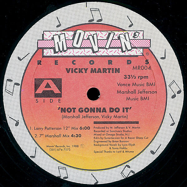 Vicky Martin : Not Gonna Do It (12")