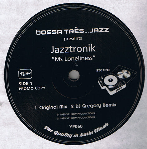 Jazztronik : Ms Loneliness (12", Promo)