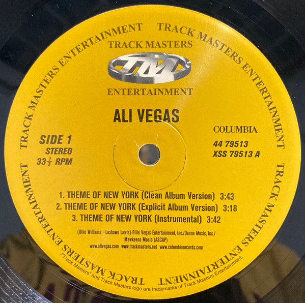 Ali Vegas : Theme Of New York (12")