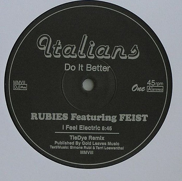 Rubies Featuring Feist : I Feel Electric (TieDye Remix) (12", S/Sided)