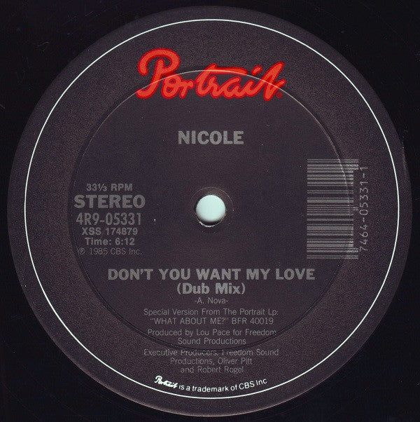 Nicole J McCloud : Don't You Want My Love (12")