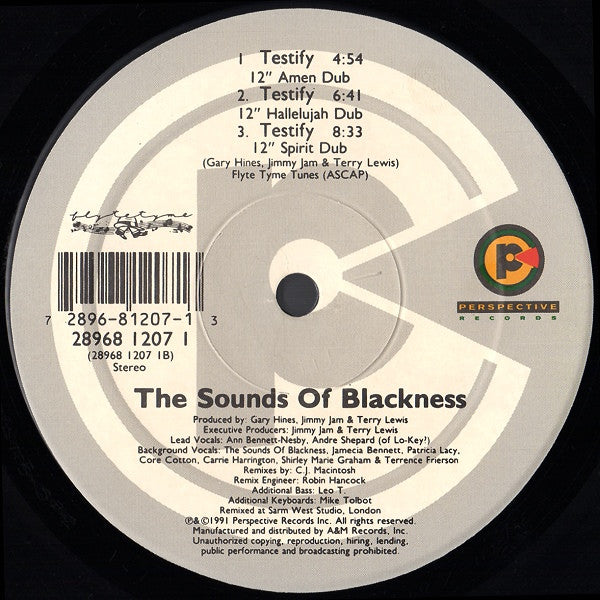 Sounds Of Blackness : Testify (12", Single)