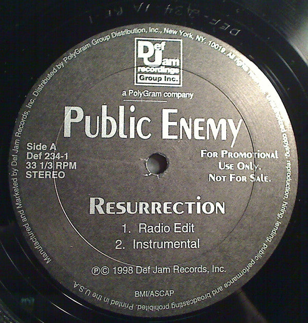 Public Enemy : Resurrection (12", Single, Promo)