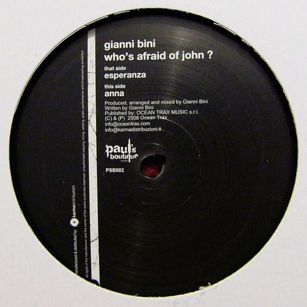 Gianni Bini : Who's Afraid Of John ? (12")