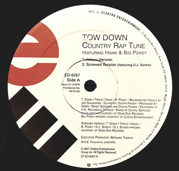 Tow Down : Country Rap Tune (12", Single, Promo)