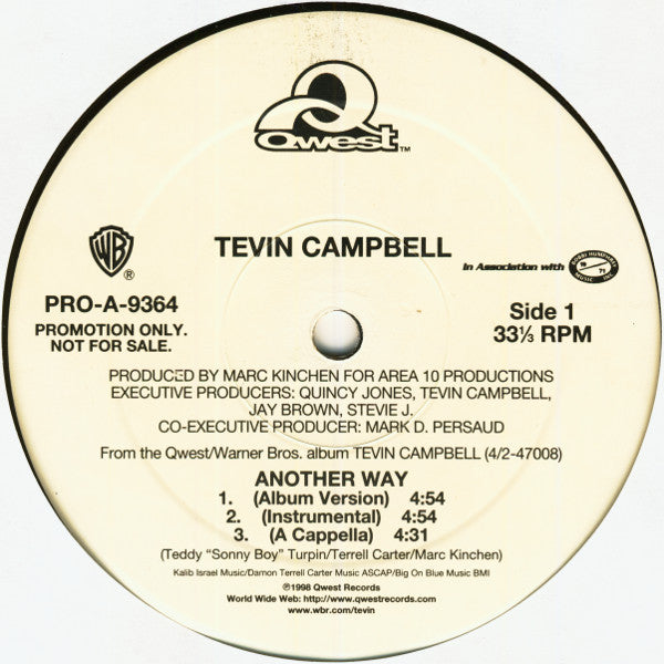 Tevin Campbell : Another Way (12", Single, Promo)