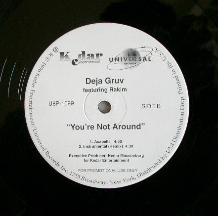 Deja Gruv : You're Not Around (12", Promo)
