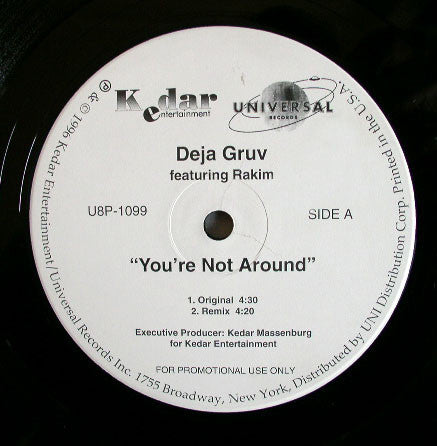 Deja Gruv : You're Not Around (12", Promo)