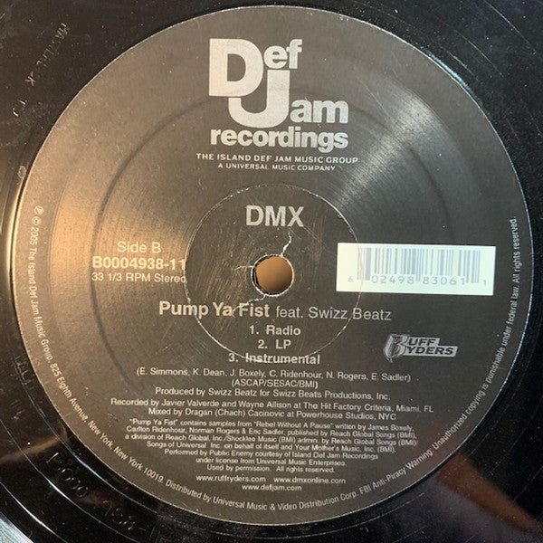 DMX : Give 'Em What They Want / Pump Ya Fist (12")