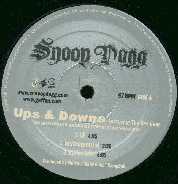 Snoop Dogg : Ups & Downs / Bang Out (12")