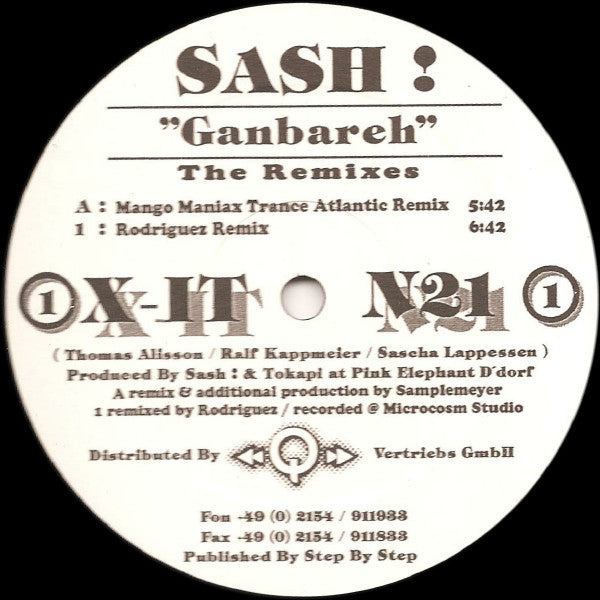 Sash! : Ganbareh (The Remixes) (12")