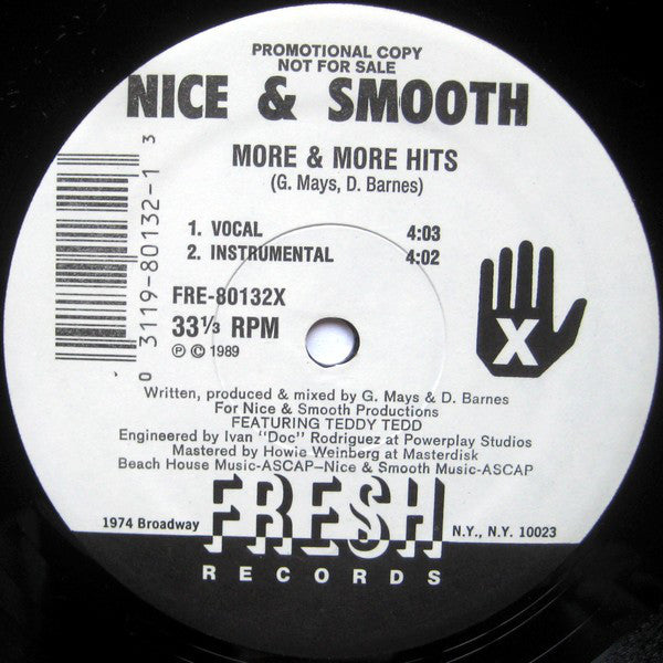 Nice & Smooth : More & More Hits / Early To Rise (12", Single, Promo)