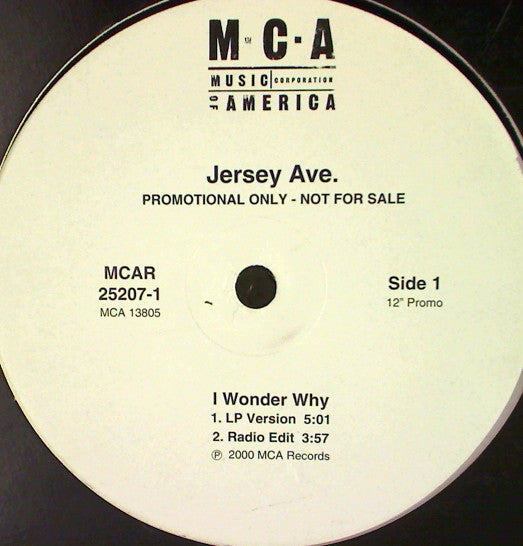 Jersey Ave. : I Wonder Why (12", Promo)