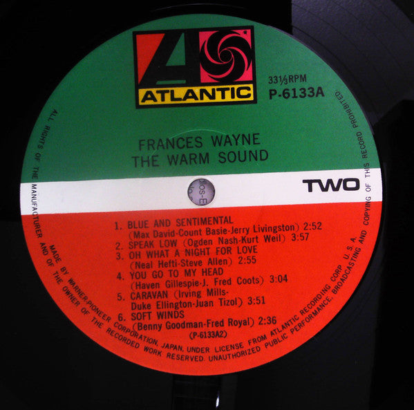 Frances Wayne : The Warm Sound: Frances Wayne (LP, Album, RE)