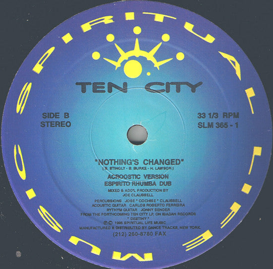 Ten City : Nothing's Changed (12", Promo)