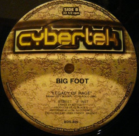 Big Foot (2) : Foots World / Legacy Of Rage (12")